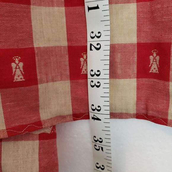 Christmas Angels Kitchen Apron, Red and Tan, with Wrap Tie and Pocket - Picture 7 of 9